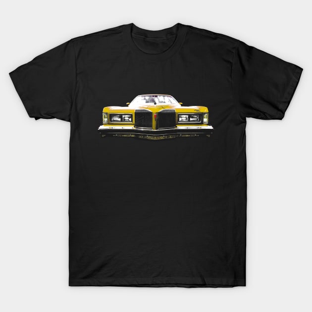 Pontiac Grand Prix 1970s American classic car gold Anniversary Edition T-Shirt by soitwouldseem